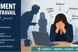 visuel d'une femme qui souffre de harcèlement moral
